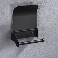bathroom stainless steel black toilet roll paper holder wall mount with curve cover bathroom single roll paper holder with screw