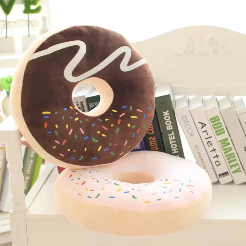 

1 шт. новая ins 3D подушка "пончик" Еда диванные подушки разной формы для опираясь на плюшевые игрушки пончики ворс коврик креативная игрушка дл...