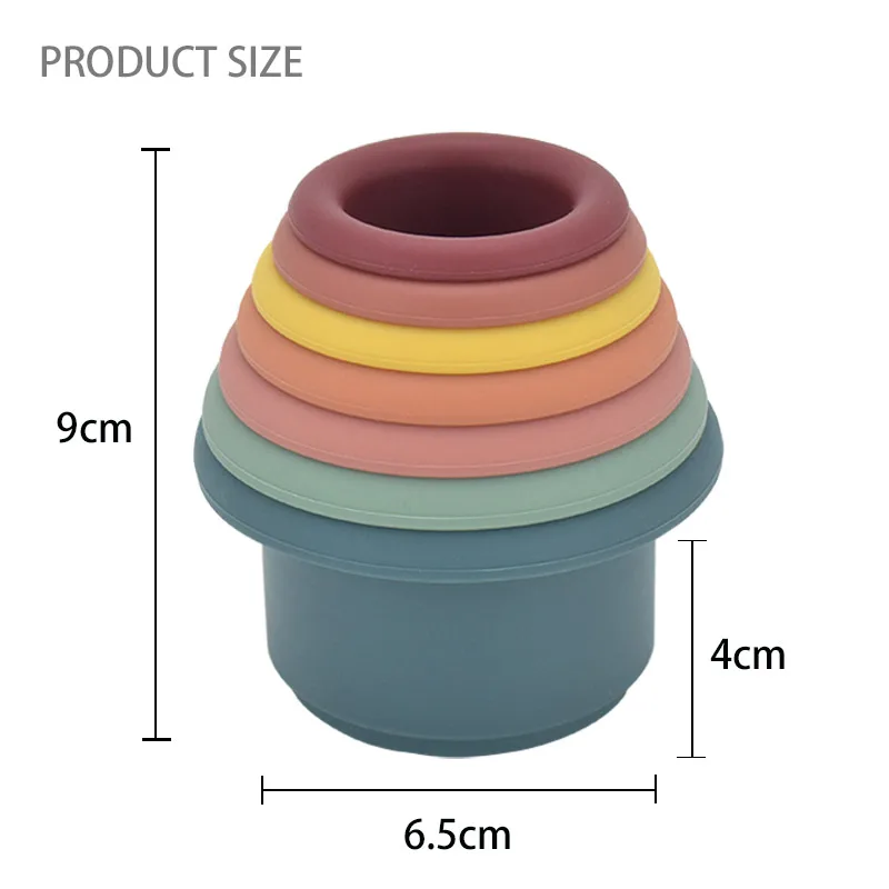 

Baby Silicone Hourglass Stacking Cup Montessori Educational Toys Intelligence Gift Toy Stacking Ring Tower Toy Infant Bath Play