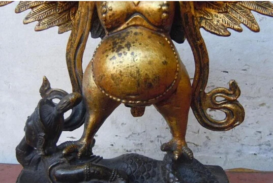 Бесплатная доставка 12 &quotКитайская Изысканная бронзовая позолота резная змея