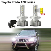 for toyota prado 120 series 2002 2009 led headlight bulbs with zes chips high low beam car led headlamp super bright