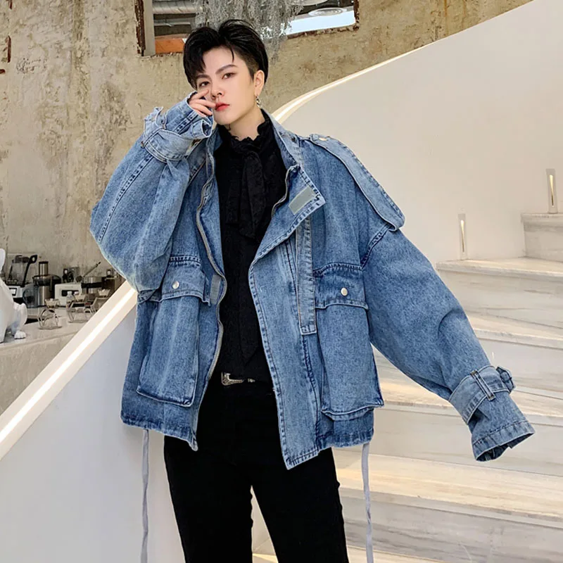 Джинсовая куртка для мужчин и женщин винтажная модная уличная одежда в стиле хип