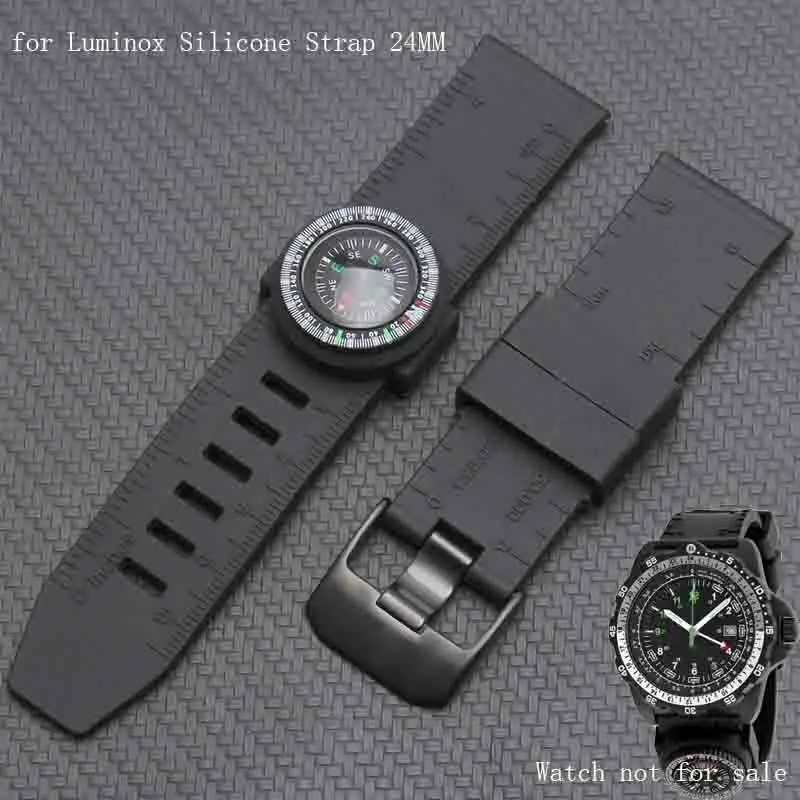 Shengmeirui для Luminox военный силиконовый ремешок часов 22 мм 23 24 черный белый мужской