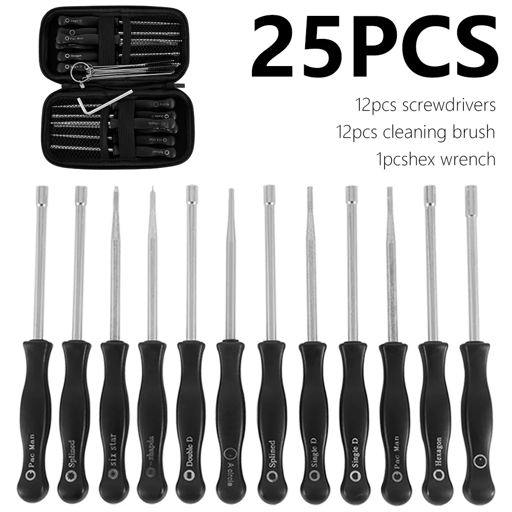25Pcs Carburetor Screwdriver Adjustment Cleaning Brush Tool 
