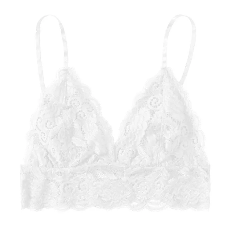 Размера плюс кружевной бюстгальтер без косточек с V-образным вырезом бесшовное