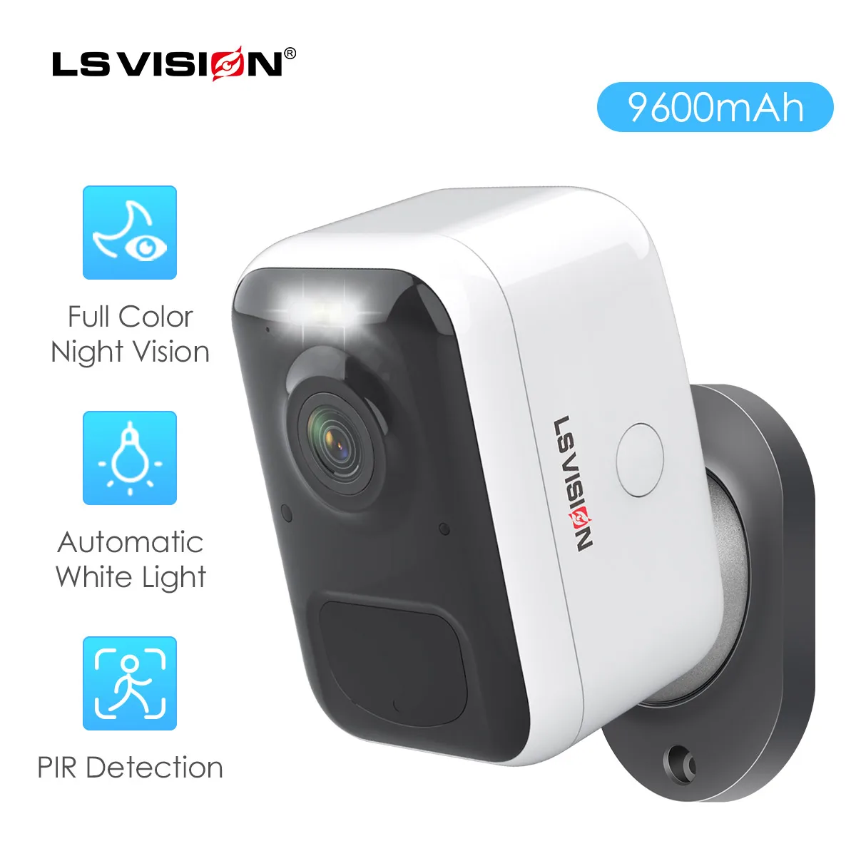 

LSVISION 1080P AI Battery WIFI Camera Night Vision Battery Rechargeable Waterproof Home Security PIR Motion Camera Baby Monitor