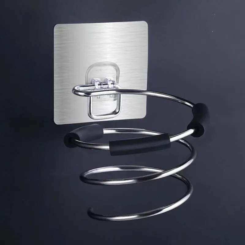 

Утолщенная перфорированная стойка из нержавеющей стали для фена, настенная подвесная стойка для фена для парикмахерской, общежития, ванной...