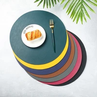 38cm 10cm food grade pu leather placemats for dining coaster table place mat tableware pad with cup mat wine glass coaster