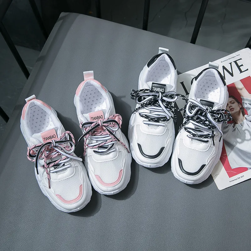 2019 Brand Pink Platform Sneakers Spring &amp Autumn Lady Causal Woman Leather Shoes Camel Fashion Sports | Обувь