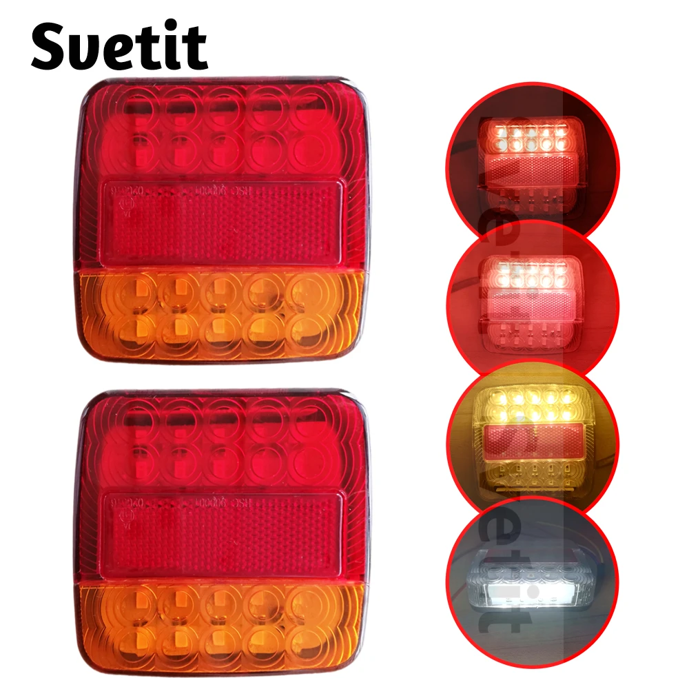 

Светодиодный ные задние фонари для прицепа, 2 шт., задние фонари 12 В, задние фонари для грузовиков, освещение для трактора, сигнал поворота, ст...