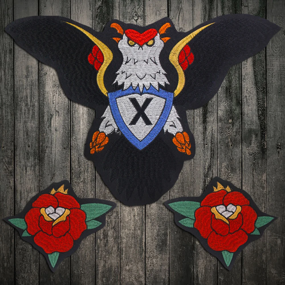 Нашивка для одежды мотоциклетная Байкерская в стиле панк с вышитым орлом | Дом и
