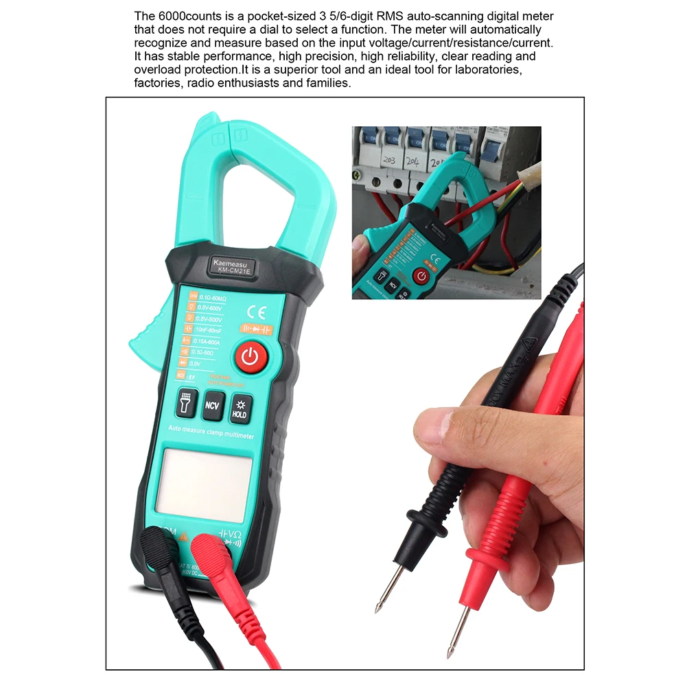 

DC AC Ohm Ammeter Voltmeter Multimeter Tester Smart Digital Current Clamp Meter Power Factor Electric Energy Ammeter Voltmeter