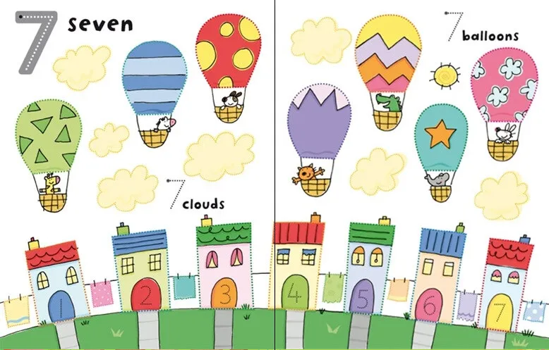 123 оригинальные популярные детские книжки Usborne Wipe clean на английском языке |