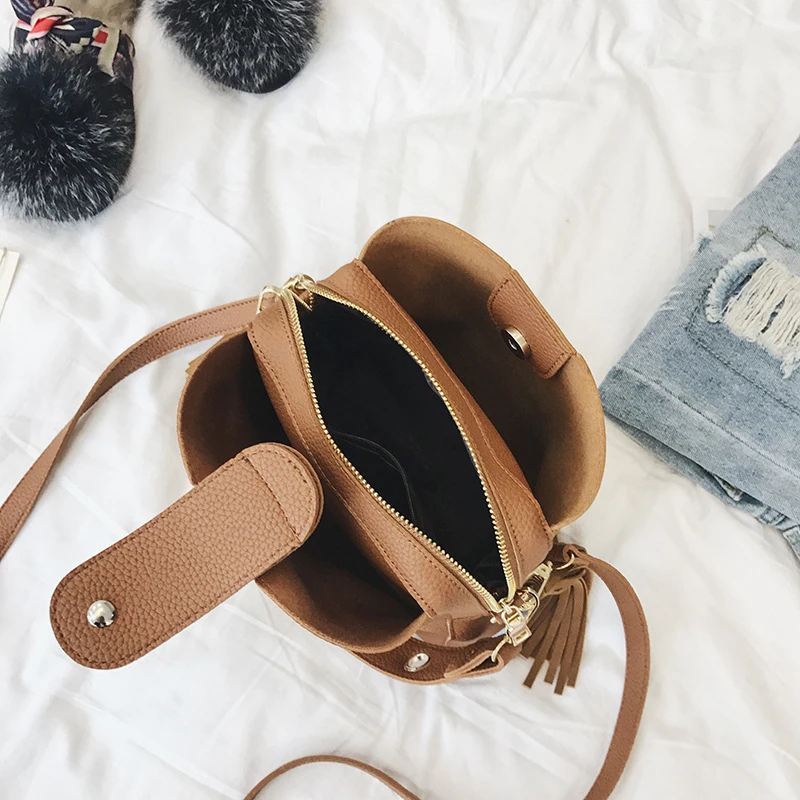 Guarder/винтажная модная женская сумка-ведро с бахромой сумка на плечо