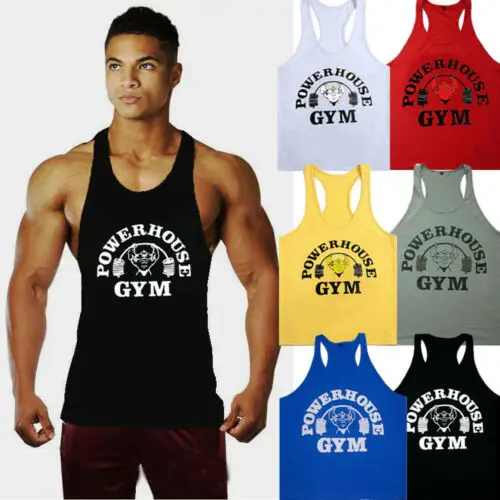 

Men Print Style Gym Casual Sports Singlet Tank Top Tee Stringer Bodybuilding Muscle Fitness Vest