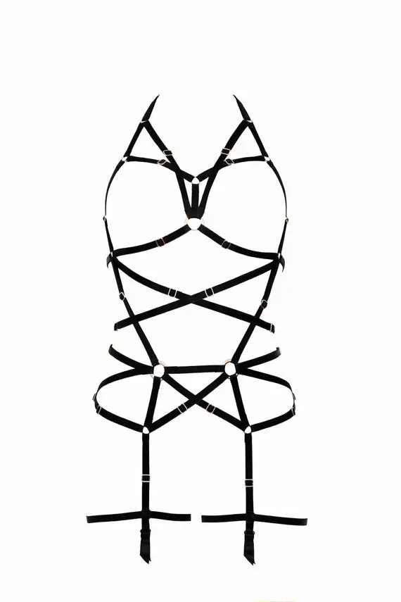 Черная подвязка Dragon Line-черная с 4 пряжками | Аксессуары для одежды