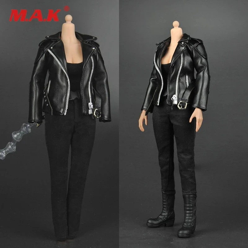 

1/6 Scale Female Figure Action Model Clothes Accessory Black Leather Coat Jacket Fit For 12inches Woman Doll Toys Collection