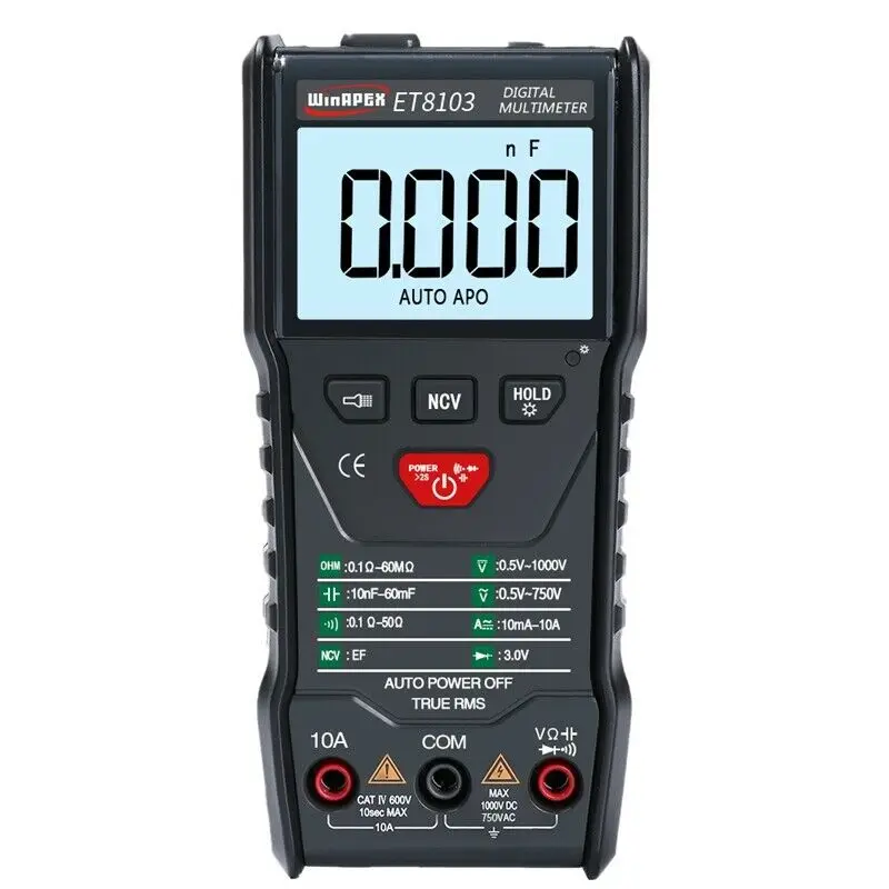 WinAPEX ET8103 ЖК дисплей цифровой мультиметр тестер Авто Портативный 6000 отсчетов