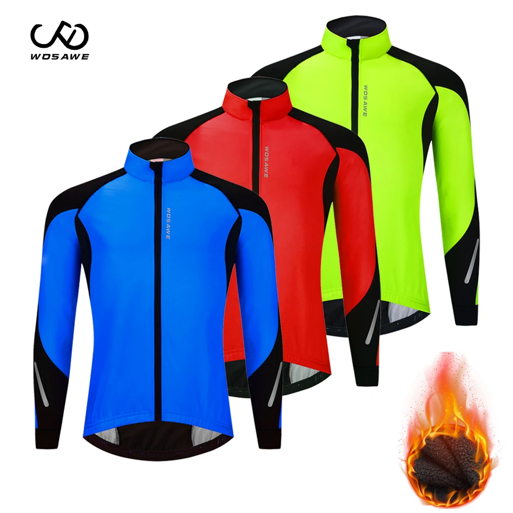 Зимняя велосипедная куртка WOSAWE теплая флисовая одежда для горных и шоссейных