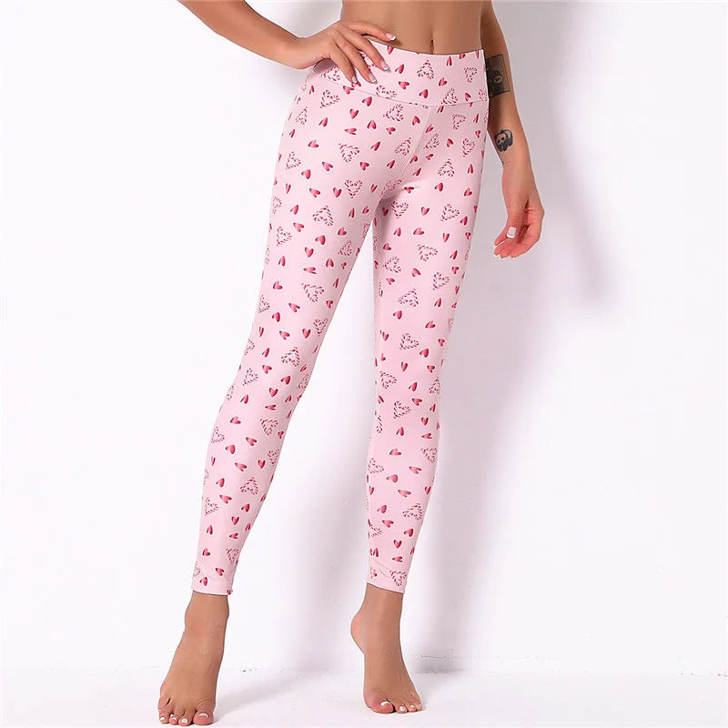 

Winter New Women High Waist Elastic Leggings 3D Christmas Cartoon Printing Knit Print Casual Workout Jeggings