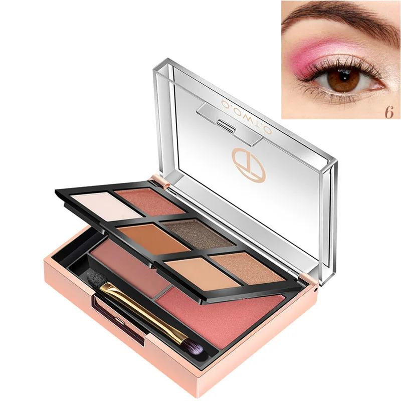 

Палитра Дымчатых теней для век + румяна + хайлайтер водостойкий стойкий нюдовый макияж матовые тени для век минеральный пигмент