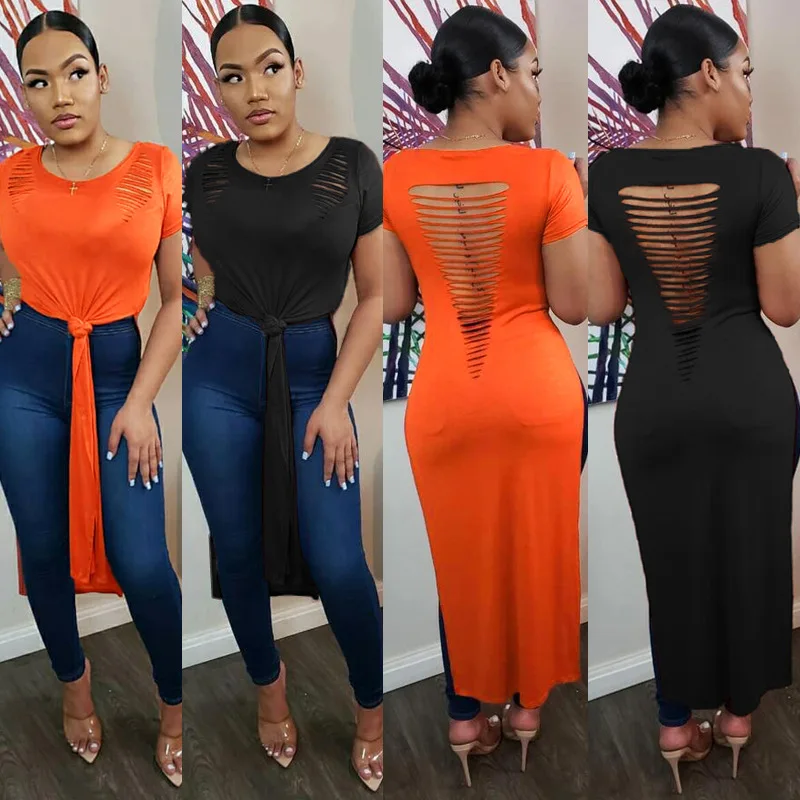 

ZOOEFFBB Trendy Solid Y2k O-Neck Tees Short Sleeve Lose Top To Wear Out Fashion Hollow Out Aesthetic Woman Streetwear Clothing