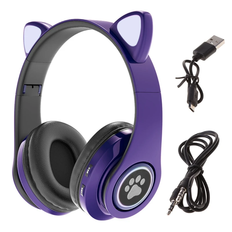 Головные телефоны совместимые с 5 0 беспроводная гарнитура кошачьими ушками