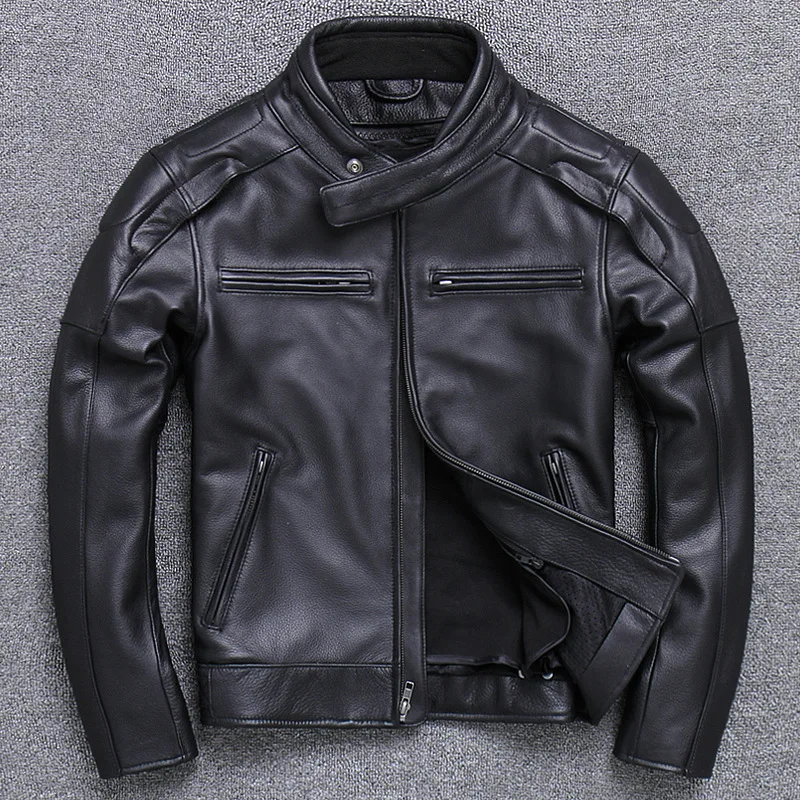 

Male Business Casual Plus Size Genuine Leather Jacket Autumn Spring Leather Clothing Men's Skin Jackets Coats