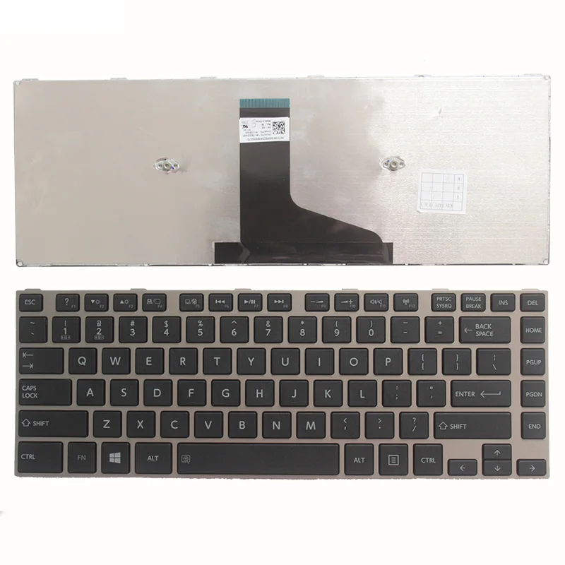 Новая клавиатура для ноутбука US Toshiba Satellite U40 A U40T U45 U45T черная с серебряной рамкой