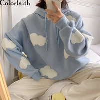 colorfaith new 2021 autumn winter women sweatshirts harajuku pullovers hoodies oversized korean cute jumper girls tops ss4121