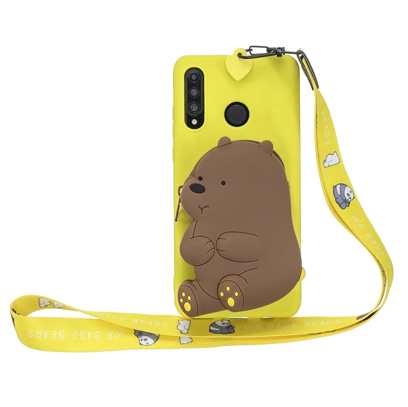 Yellow Bear Чехол с бумажником для huawei P30 P20 P10 Lite P10 P9 P8 P Smart плюс Z Коврики 10 20 30 Pro 3D Носки с рисунком медведя из мультика мягкий чехол Coque Funda - Цвет: Yellow Bear