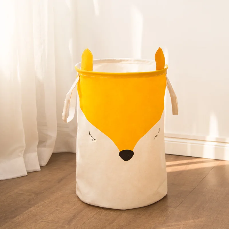 Super Large Laundry Basket Waterproof Kids Toy Clothes Organizer Storage Portable Folding Bathroom Sundrie Picnic Fox Bin | Дом и сад