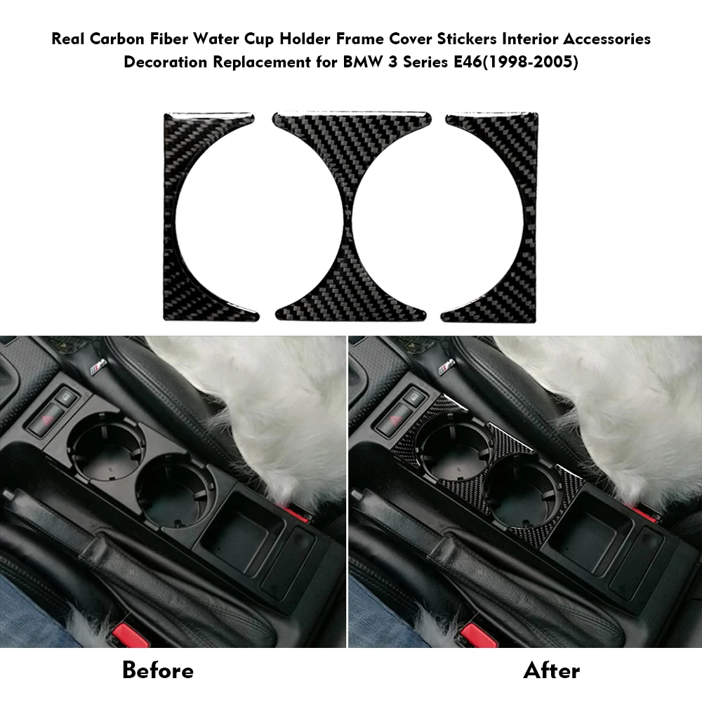 Автомобильный Стайлинг углеродное волокно Авто рамка держателя стакана воды