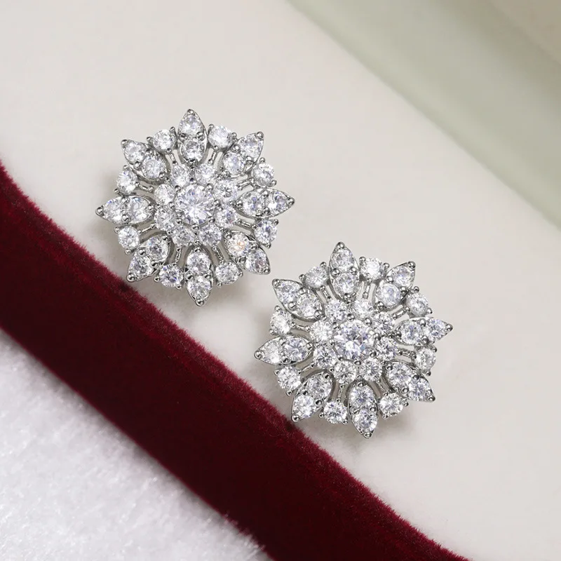 15 мм большой жемчужиной в форме снежинок серебряные серьги со шпилькой для