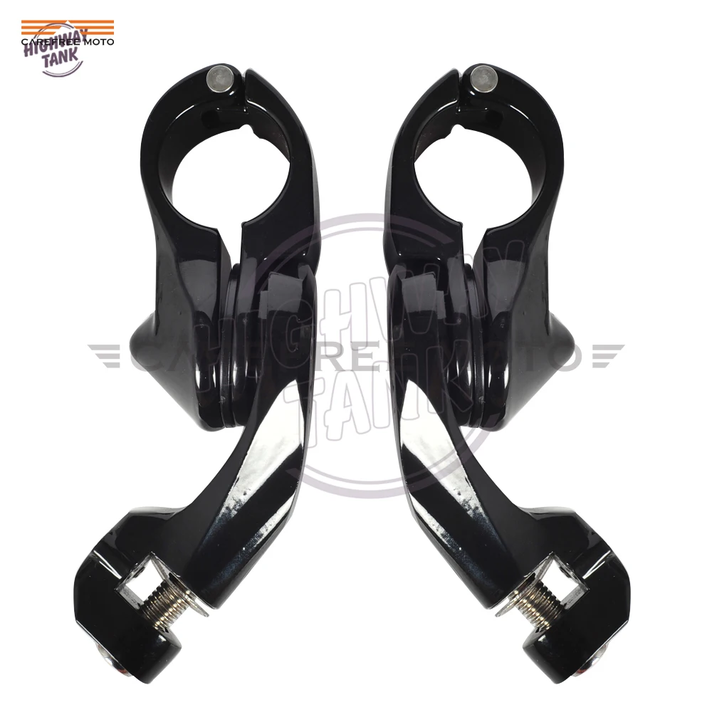 

Black 1-1/4" 32mm Motorcycle Short Angled Adjustable Highway Footpeg Foot Rest Mount Kit Case for Harley Davidson