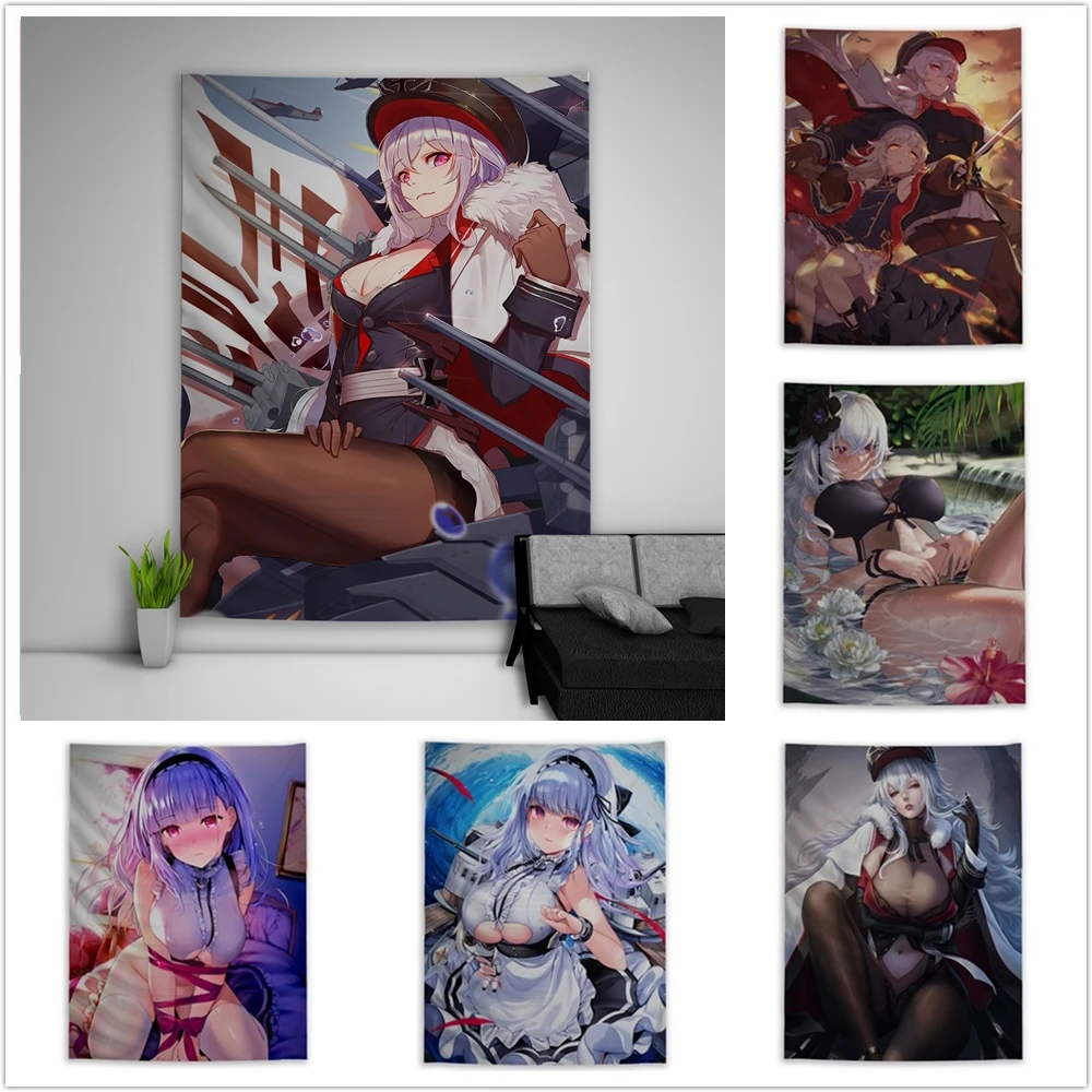 

Azur Lane Graf Zeppelin Dido Tapestry Art Wall Hanging Sofa Table Bed Cover Home Decor Poster