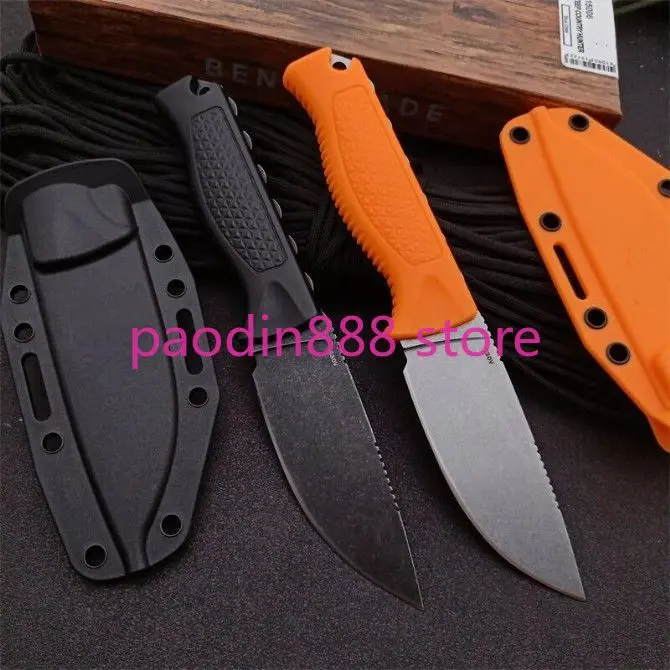 Нож-бабочка BM15006 с прямым фиксированным лезвием ручка из искусственного нейлона