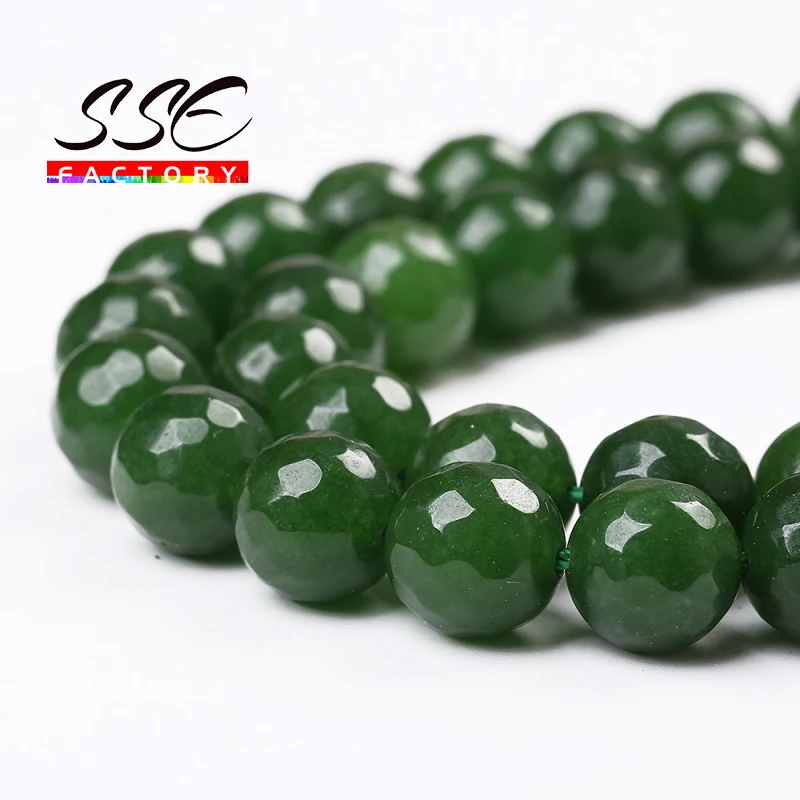 

Ограненный природный камень зеленые нефритовые круглые бусины, 15 дюймов, нитка 8, 10 мм, выберите размер, для самостоятельного изготовления ю...
