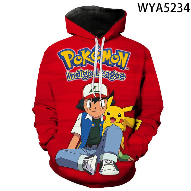 Повседневная модная мультяшная Толстовка Pokemon Pikachu детская одежда с покемонами