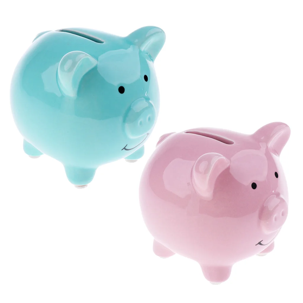 

Kids Piggy Bank Money Box Saving Coins Cash Fun Gift Ceramic Pig