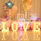 Светодиодные светильники с буквами алфавита 3D, светящиеся ночники с цифрами для рождества, свадьбы, дня рождения, Нового года, вечеринки, освещение, украшение комнаты