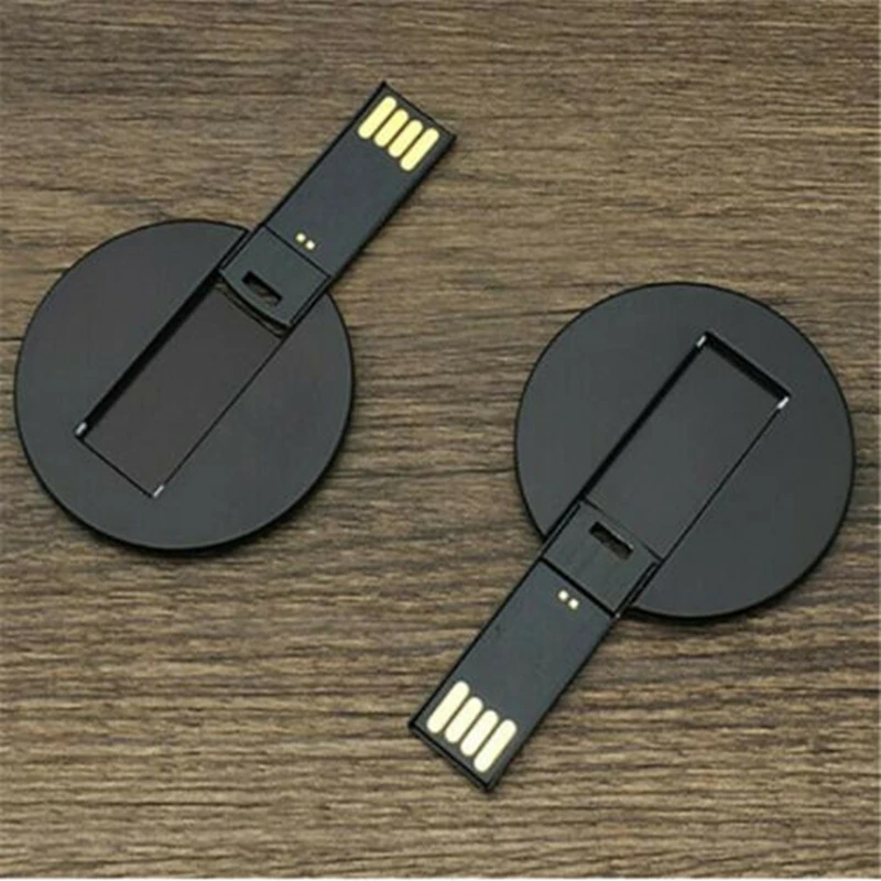 Логотип под заказ Новая металлическая круглая карта USB 2 0 памяти - Цена: 645.14