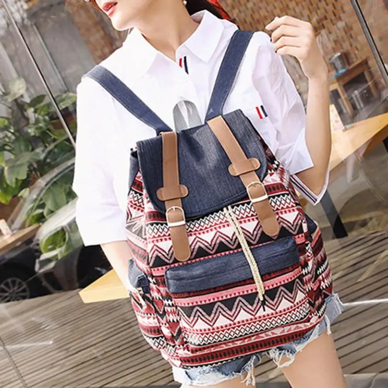 WEIXIER повседневный рюкзак для женщин с кулиской дизайн Canavs девочек маленький