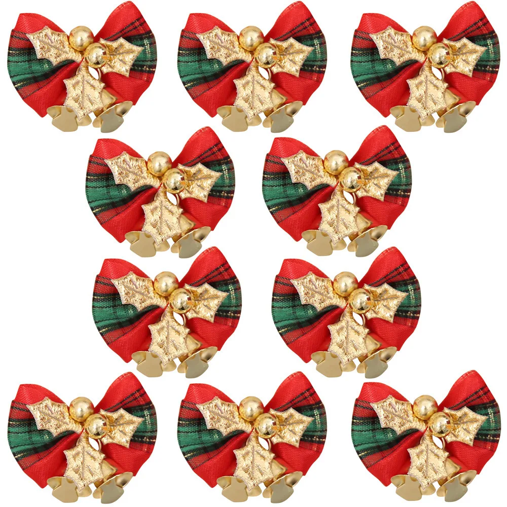 10 шт. Рождественская елка Рождественский бант колокольчик вечерние украшения