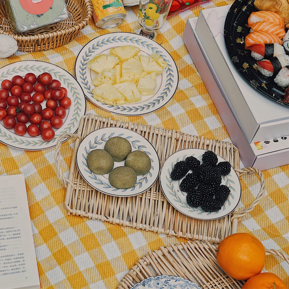 Хлеб обеденный сервировочный поднос Еда фрукты ротанга вечерние закуски