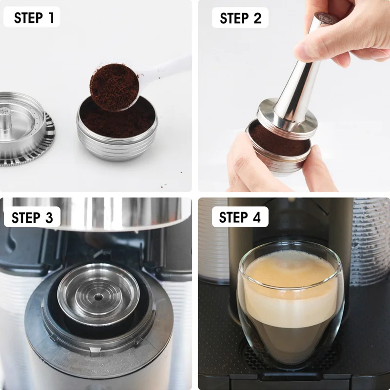 1 Набор из 230 мл многоразового кофе Pod капсулы вскрытия набор для Nespresso Vertuo Plus серии поставки