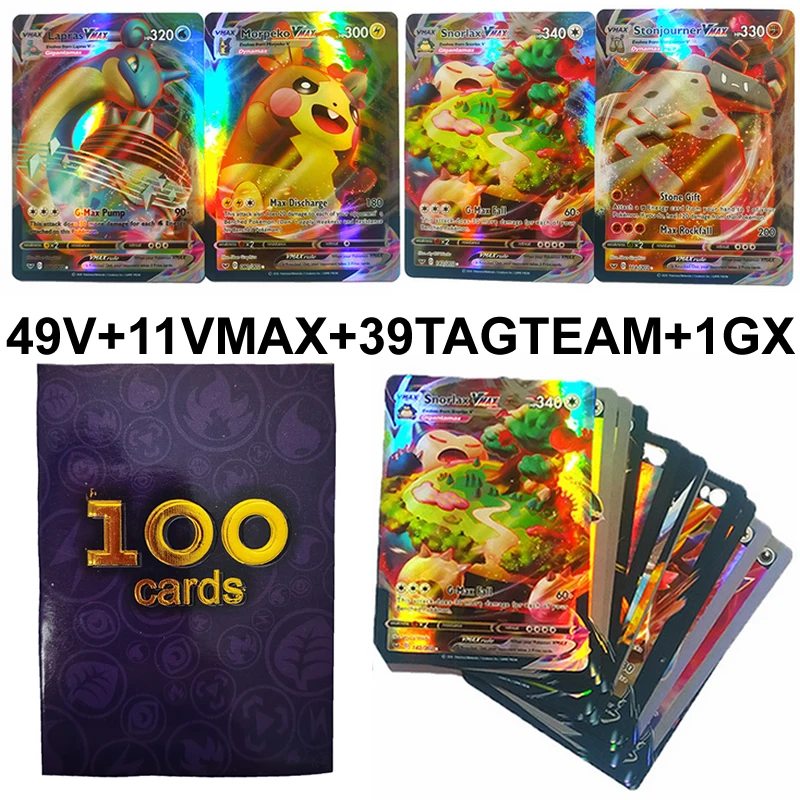 100 шт./коркор. карты pokemon VMAX GX EX Мега Покемоны игра бустер коллекционные предметы