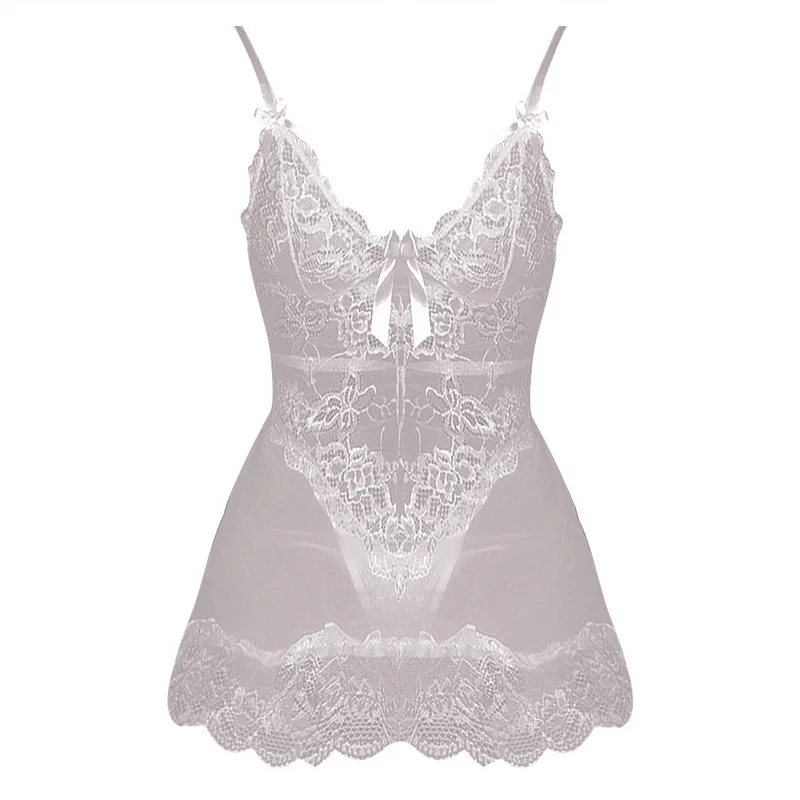 

New Women Spring Summer Sexy Fashion Bodycon Dress for Women Deep V-neck Spaghetti Strap Pajamas Lace Dresses Plus Size