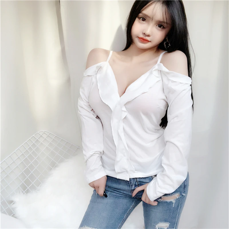 Новая весенняя винтажная хлопковая рубашка женская блузка с длинным рукавом