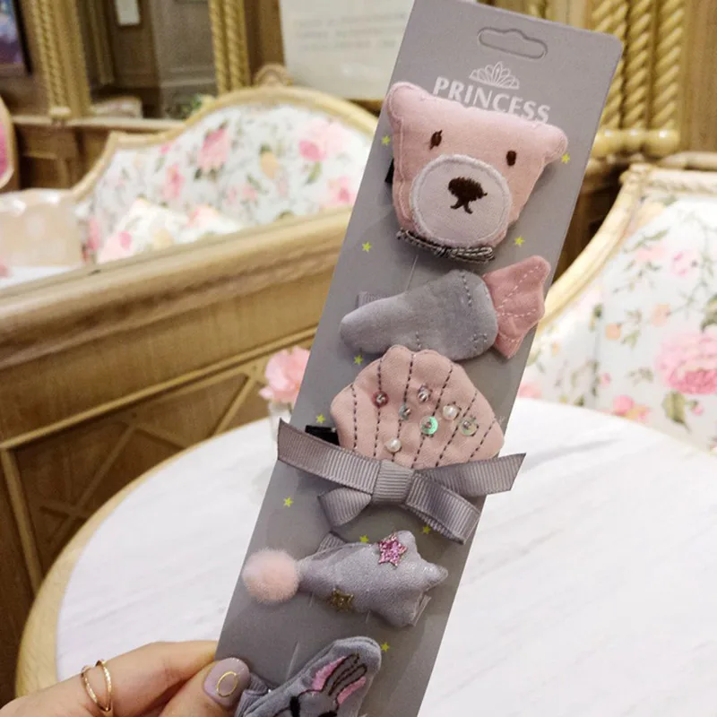 AZ2077J8 pink bear Menoea/Одежда для волос; детские заколки для волос с героями мультфильмов; эластичные волосы и заколки; милые детские аксессуары для волос; детская одежда для головы для девочек - Цвет: AZ2077J8 pink bear